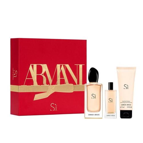 Armani Si 100ml Eau De Parfum + Shower Gel + Body Lotion Gift Set