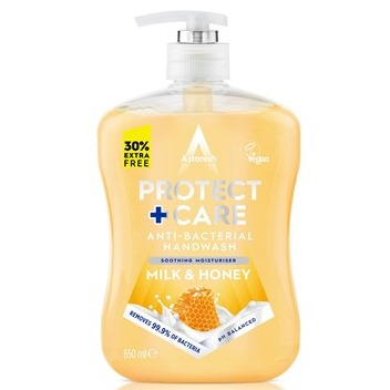 Astonish Protect & Care Liquid Handwash 650ml Milk & Honey