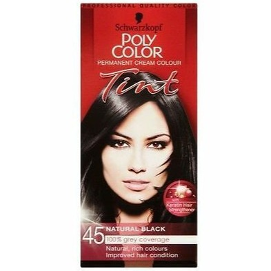 SCHWARZKOPF POLY COLOR TINT 45 NATURAL BLACK PERMANENT CREAM COLOUR