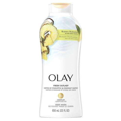 Olay Fresh Outlast Paraben Free Body Wash with Rejuvenating Notes of Pineapple and Coconut Water, 22 fl oz