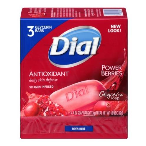 Dial Cranberry & Antioxidant Glycerin Soap, 3 x 4 Oz