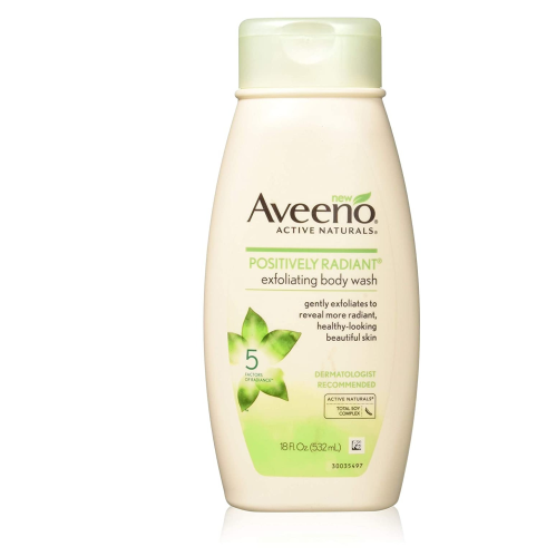 Aveeno Positively Radiant Body Wash Exfoliating Fresh Scent 18 fl oz