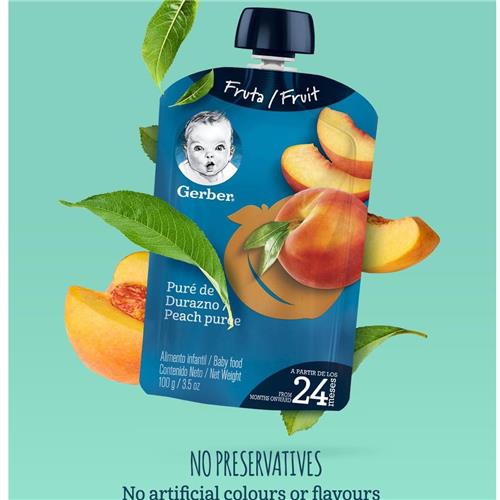 Gerber Baby Food Fruit Pouch, Peach 100g