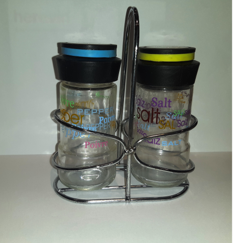 Hartin Glass Salt & Pepper Set 2 Pc