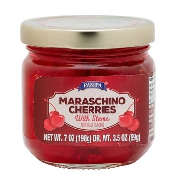 Pampa Maraschino Cherries With Stems 7oz