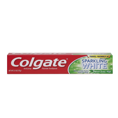 Colgate Bright White Fluoride Baking Soda Toothpaste, Zing Mint 2.5oz