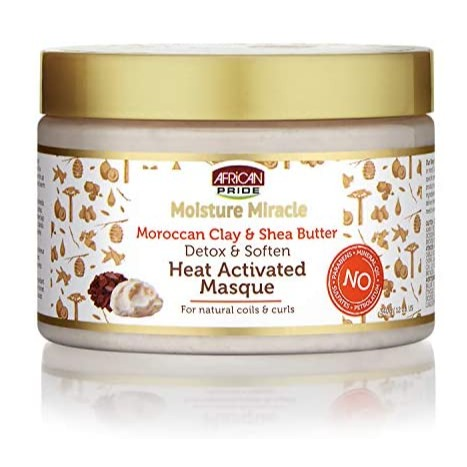 African Pride Moisture Miracle Moroccan Clay Detox Heat Activated Masque 12oz