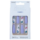 Cala Nail Creations Lux Press On Nails Blue Butterfly 24's Long