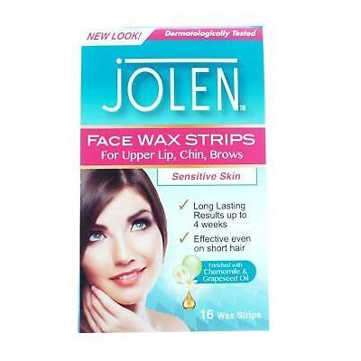 Jolen Face Wax Strips Sensitive Skin 16's