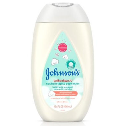 Johnson's Cotton Touch Newborn Baby Face and Body Lotion, Made with Real Cotton 13.6OZ