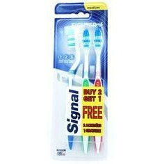 SIGNAL FIGHTER + TOOTHBRUSH MEDIUM 3 PACK - MULTI ANGLE BRISTLES