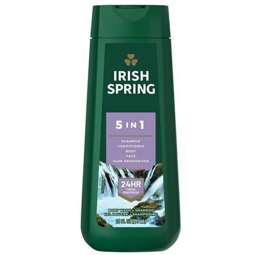 Irish Spring 5 in 1 Body Wash, Shampoo, Conditioner, Face Wash & Deodorizer 20 fl oz