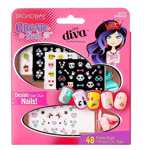 Broadway Nails Little Diva Create A Nail Art Kit-48 Petite Nails