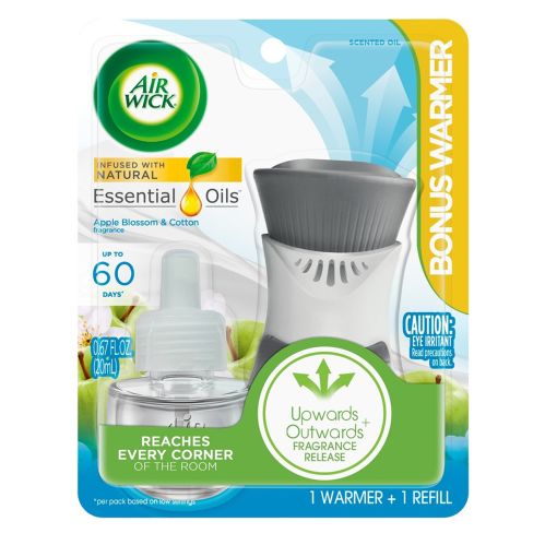 Air Wick Essential Oils Warmer & Refill Bonus - Apple Blossom & Cotton