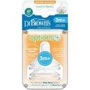 Dr Brown's Wide-Neck Options + Bottle Silicone Nipples, 2 Pack