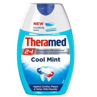 Theramed 2in1 Cool Mint Fluoride Toothpaste and Antibacterial Mouthwash