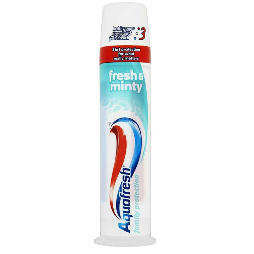 Aquafresh Pump Toothpaste - Fresh & Minty - Family Triple Protection 100ml