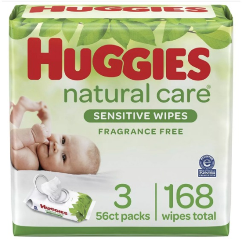 Huggies Natural Care Sensitive Unscented Baby Wipes 168's