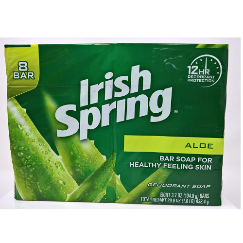 Irish Spring Aloe Vera Bar Soap, 3.7 Ounce, 8 Bar Pack