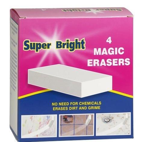 Super Bright Magic Eraser Sponge, 4 Pack