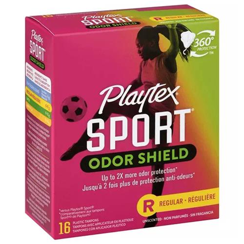Playtex Sport Odor Shield Unscented Tampons, 16 units, Regular