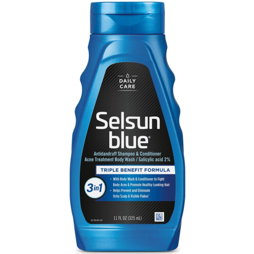 Selsun Blue 3In1 Dandruff Shampoo & Acne Treatment Body Wash 11Oz
