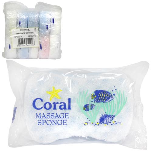 Coral Single Massage Sponge, Assorted Colors