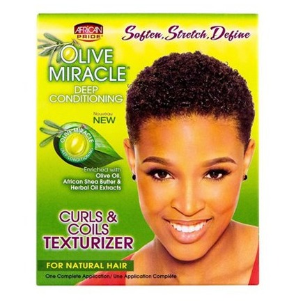 African Pride Olive Miracle Curls And Coils Texturizer Kit