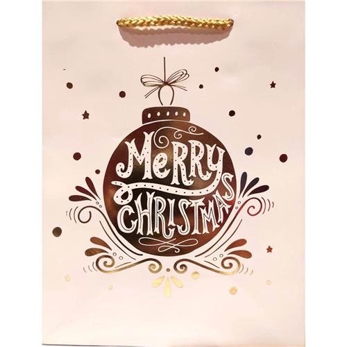 Christmas White & Gold Paper Gift Bag 7*9