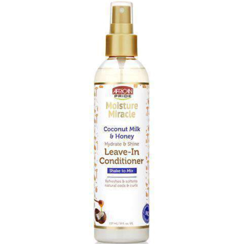 African Pride Moisture Miracle Coconut Milk and Honey Hydrate & Shine Leave- in Conditioner 8oz