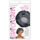 STAY ON SATIN HAIR BONNET - BLACK