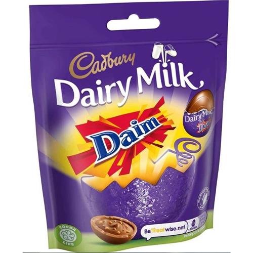 Cadbury Dairy Milk Miniature Daim Chocolate Easter Egg Bag 77g