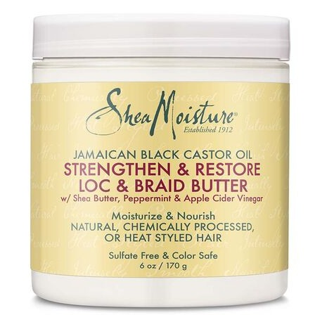 Shea Moisture Jamaican Black Castor Oil Strengthen & Restore Moisture Twist & Loc Braid Butter 6oz