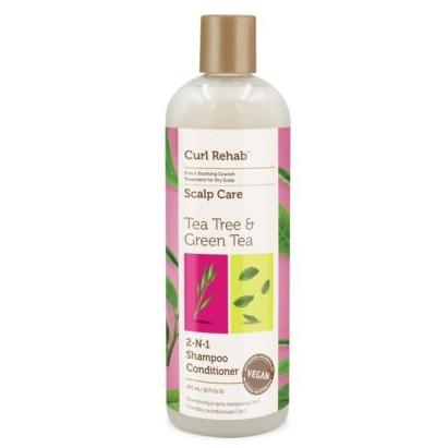 Curl Rehab Scalp Recovery Treatment 2 in 1 Hair Shampoo Conditioner, Enriched with Tea Tree & Green Tea, 16 Oz