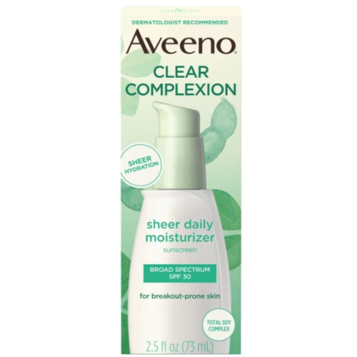 Aveeno Clear Complexion Sheer Daily Moisturizer For Breakout-Prone Skin - SPF 30 - 2.5 fl oz