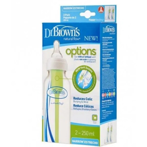 Dr. Brown's 8 Oz Options Narrow Bottles, 2-Pack
