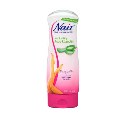 NAIR HAIR REMOVER LOTION  WITH SOOTHING ALOE & LANOLIN .