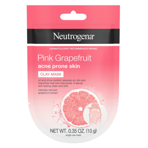 Neutrogena Pink Grapefruit Clay Face Mask Acne Prone Skin Grapefruit Extract, Oil Control & Shine Control, Sing