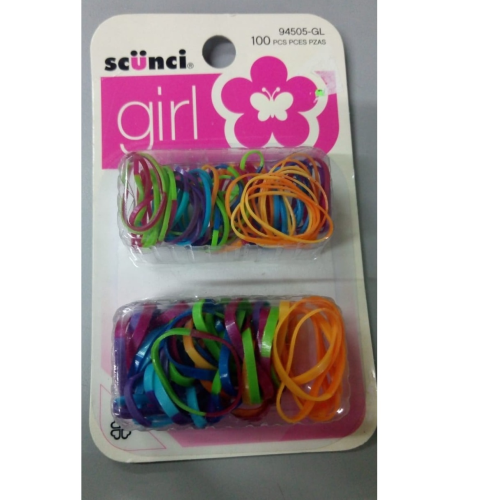 Scunci Girl Rubber Bands 100 Pieces