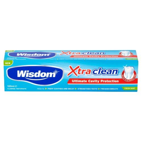 Wisdom Xtra Clean Ultimate Cavity Protection Fresh Mint Fluoride Toothpaste 100ml