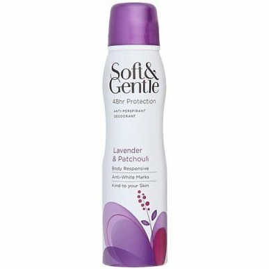 Soft & Gentle Lavender and Patchouli Anti-Perspirant Deodorant Spray, 150ml