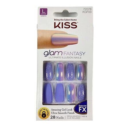 Kiss Glam Fantasy Special FX Long Purple Holographic Nails - Parasol