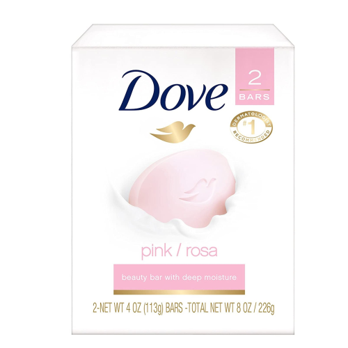 Dove Beauty Gentle Skin Cleanser Pink Bar Soap 3.75 oz, 2 Count