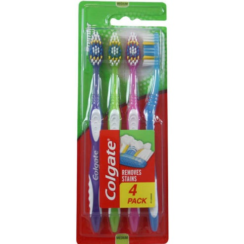 Colgate Toothbrush Extra Clean -Medium Bristles Soft Grip 4Pcs