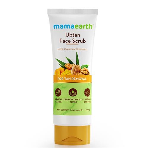 Mamaearth Ubtan Scrub For Face with Turmeric & Walnut for Tan Removal - 100g