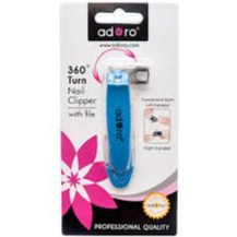 ADORO 360 Degree Turn NAIL CLIPPER WITH FILE CONVENIENT BOTH LEFT/ RIGHT HANDED
