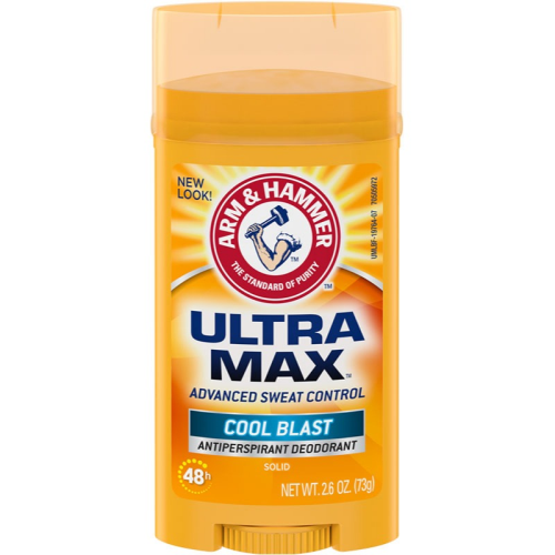 Arm & Hammer Ultra Max Invisible Solid Antiperspirant Deodorant, Cool Blast, 2.6