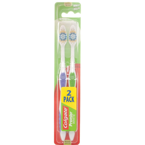 Colgate Toothbrush Premium White Twin Pack Medium