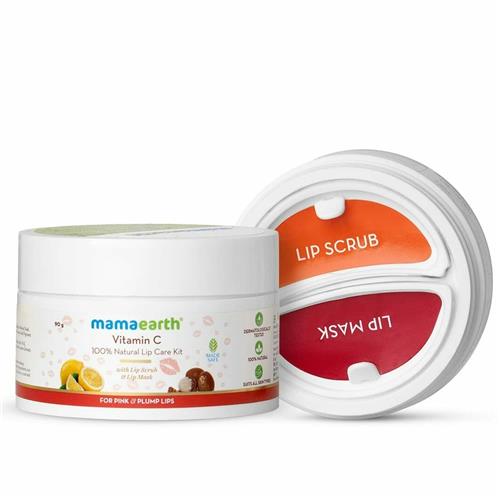 Mamaearth 100% Natural Lip Care Kit With Lip Scrub & Lip Mask - 90 g