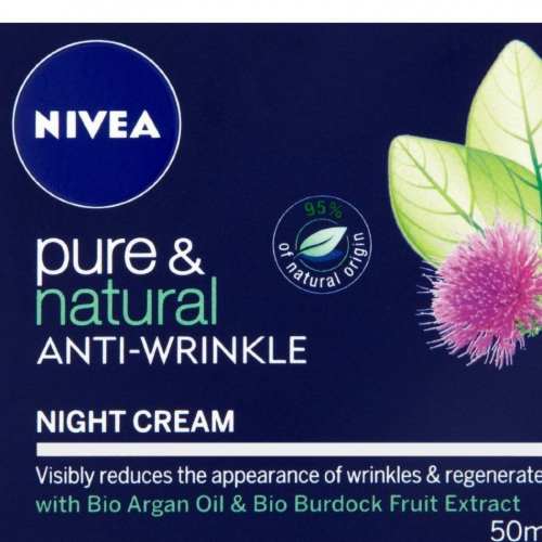 Nivea Pure And Natural Anti-wrinkle Face Night Cream - 50 Ml